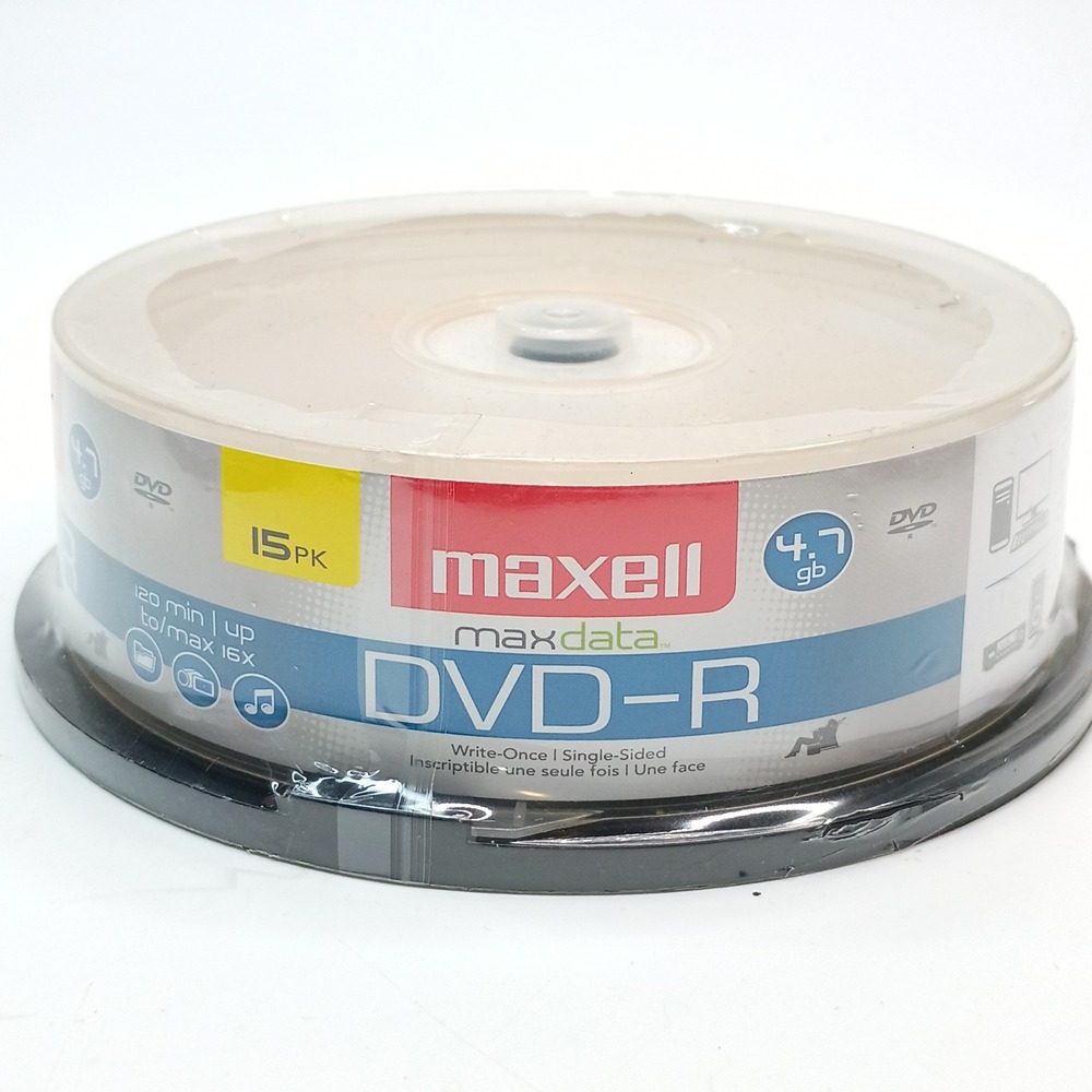 Maxell MaxData DVD-R 60 Count (4x 15pk) 4.7GB 16x Blank Media Discs Spindle Lot - Picture 2 of 4